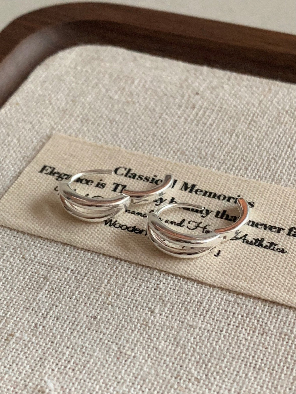 [925silver] one-touch duo ring earrings