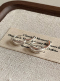 [925silver] one-touch duo ring earrings