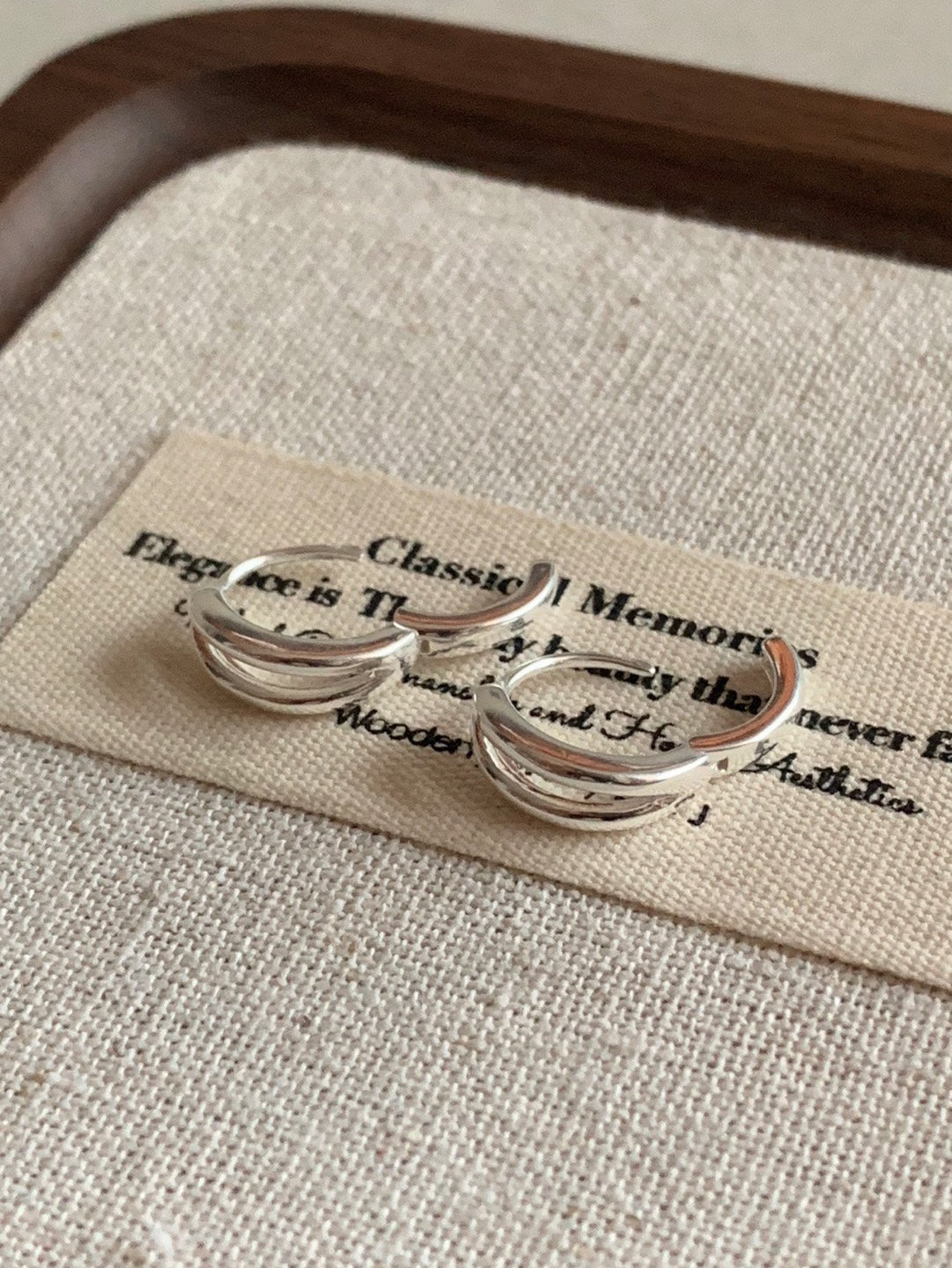 [925silver] one-touch duo ring earrings