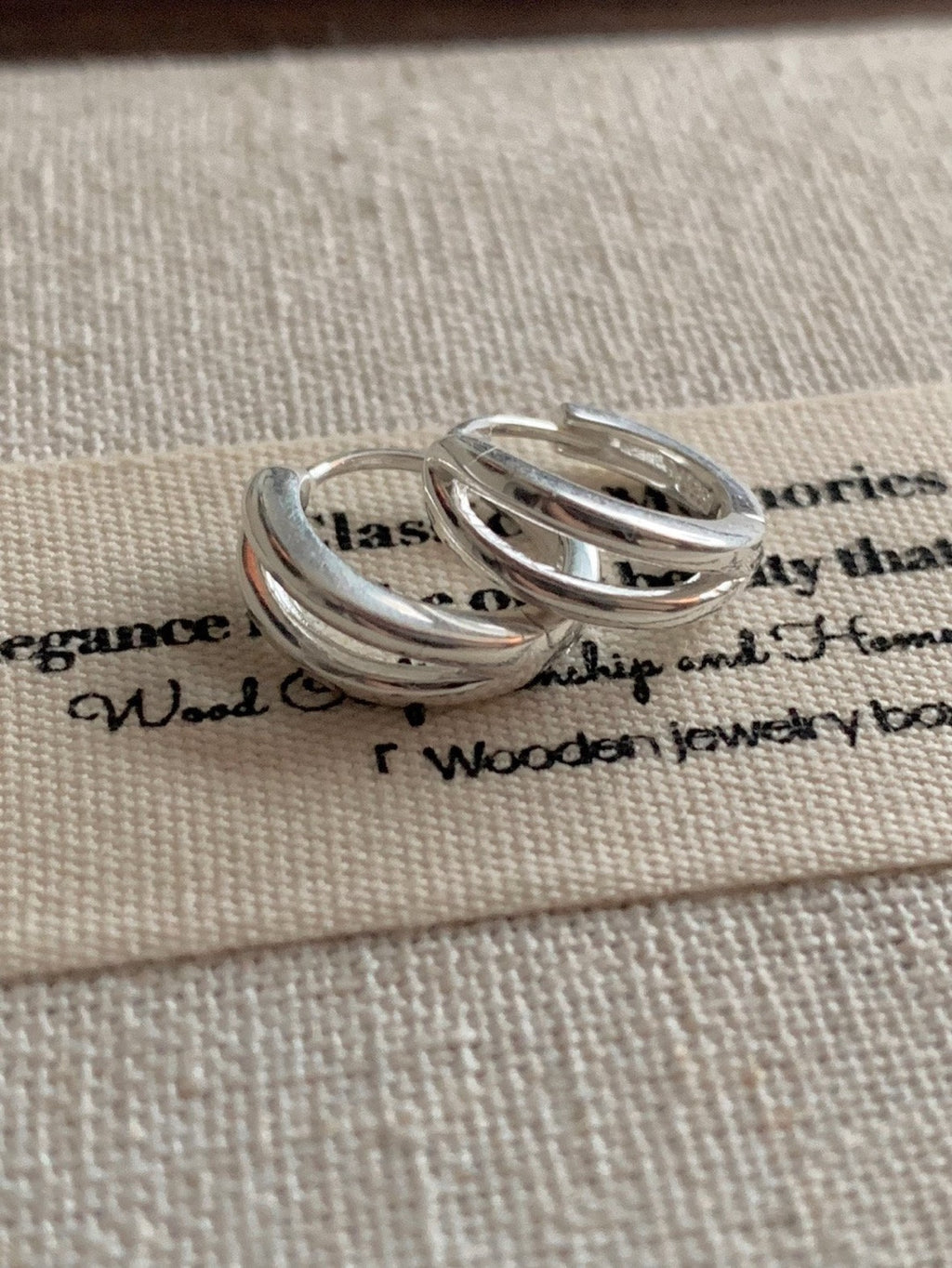 [925silver] one-touch duo ring earrings