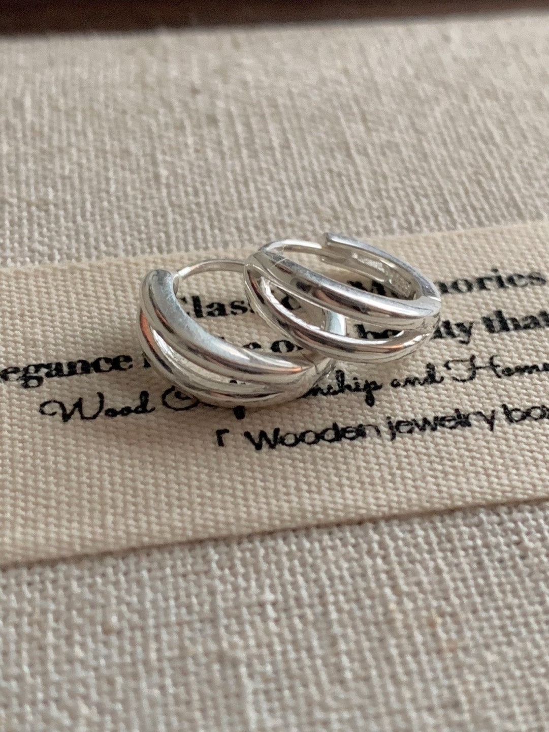 [925silver] one-touch duo ring earrings