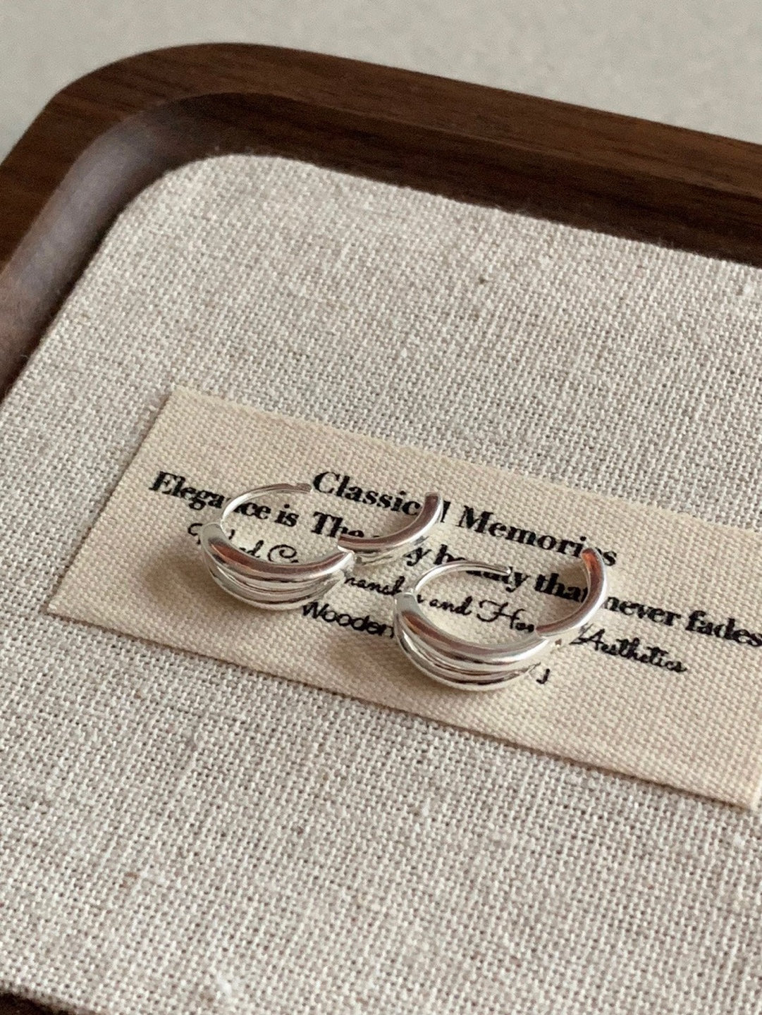 [925silver] one-touch duo ring earrings