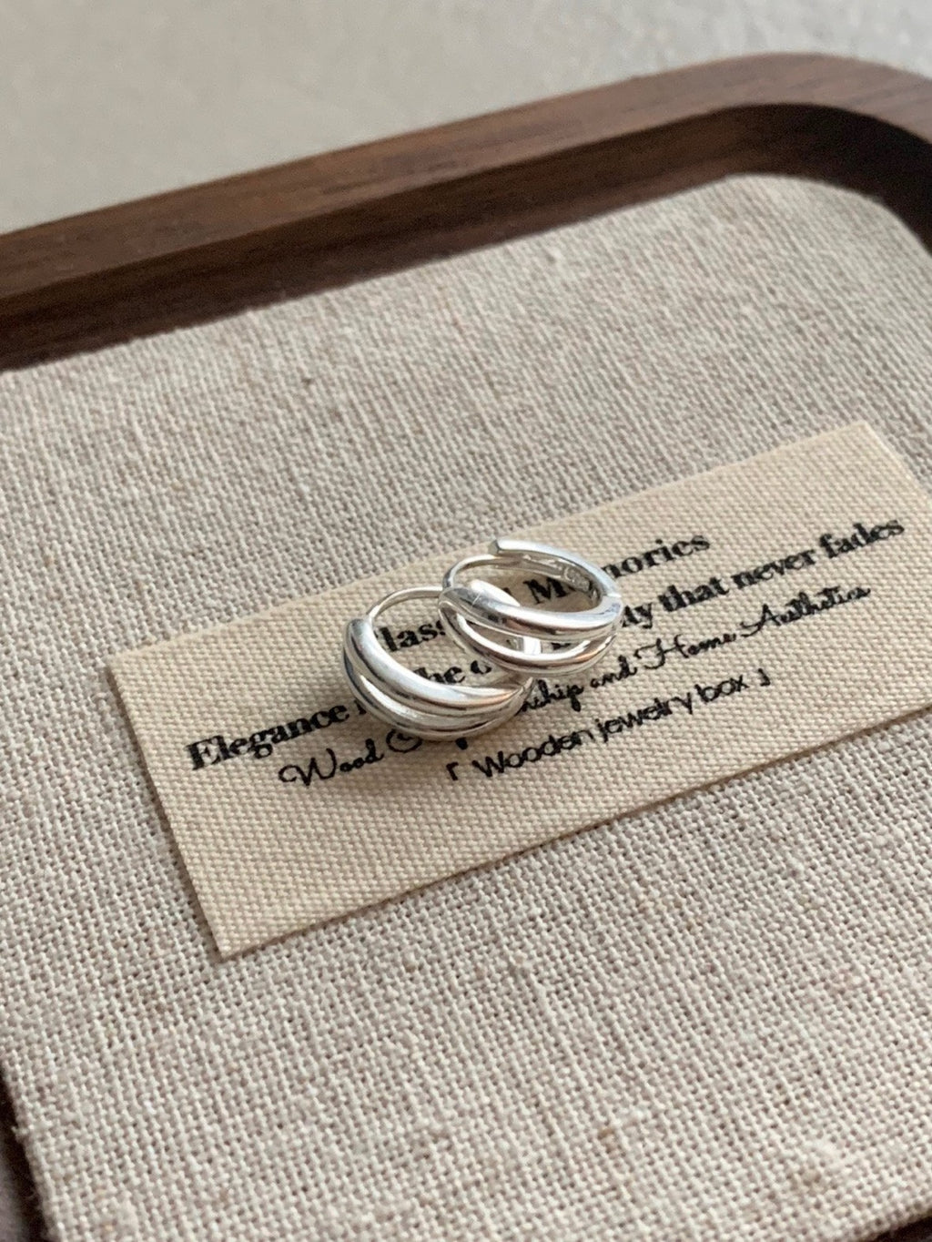 [925silver] one-touch duo ring earrings