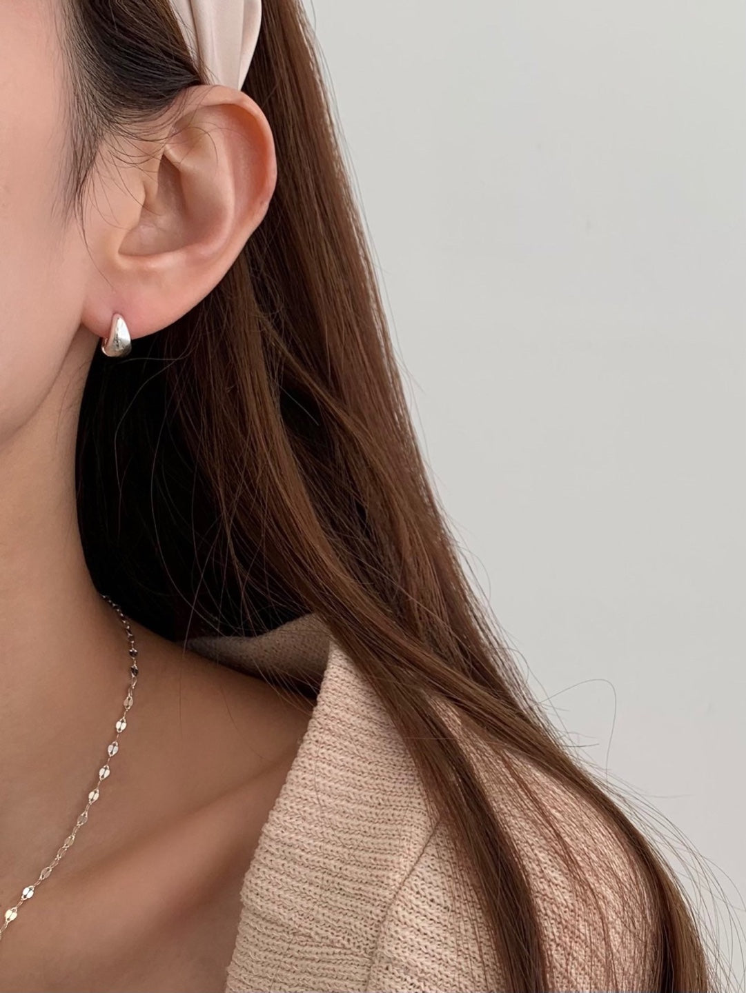 [925silver] bold water drop earrings