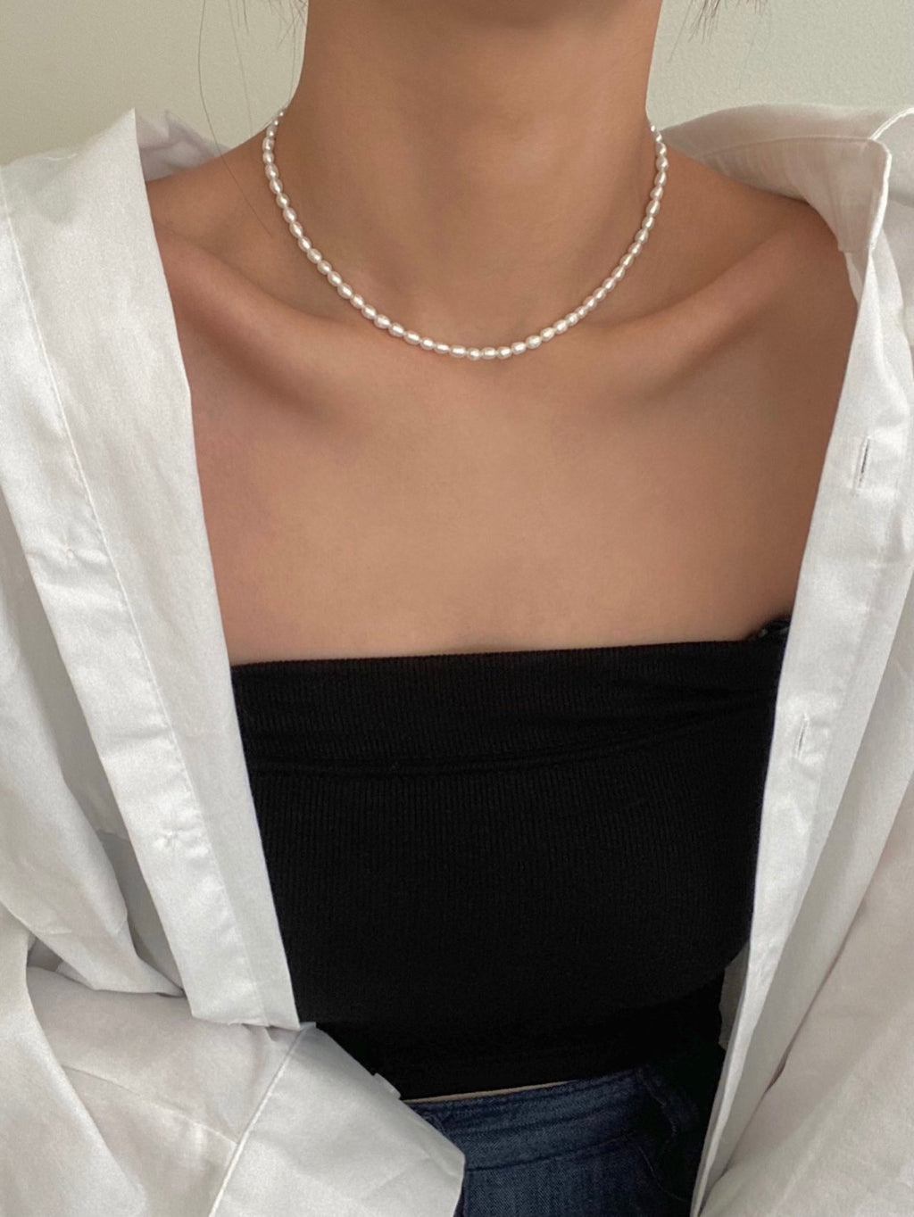[925silver] freshwater pearl necklace