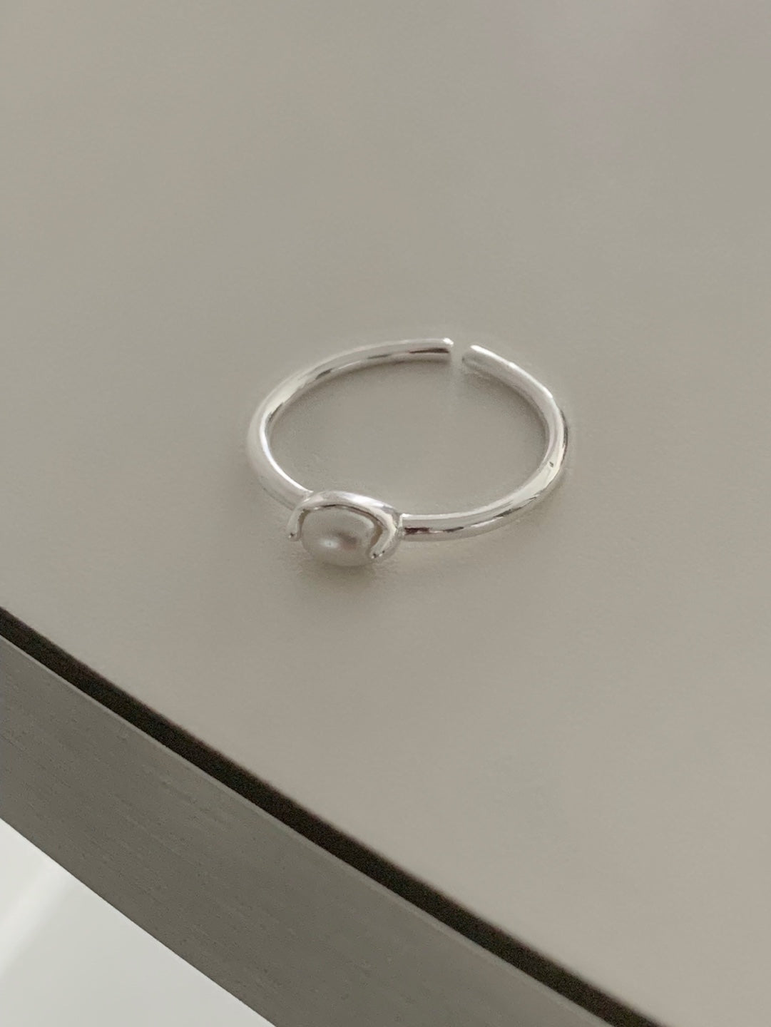 [925silver] simple pearl open ring
