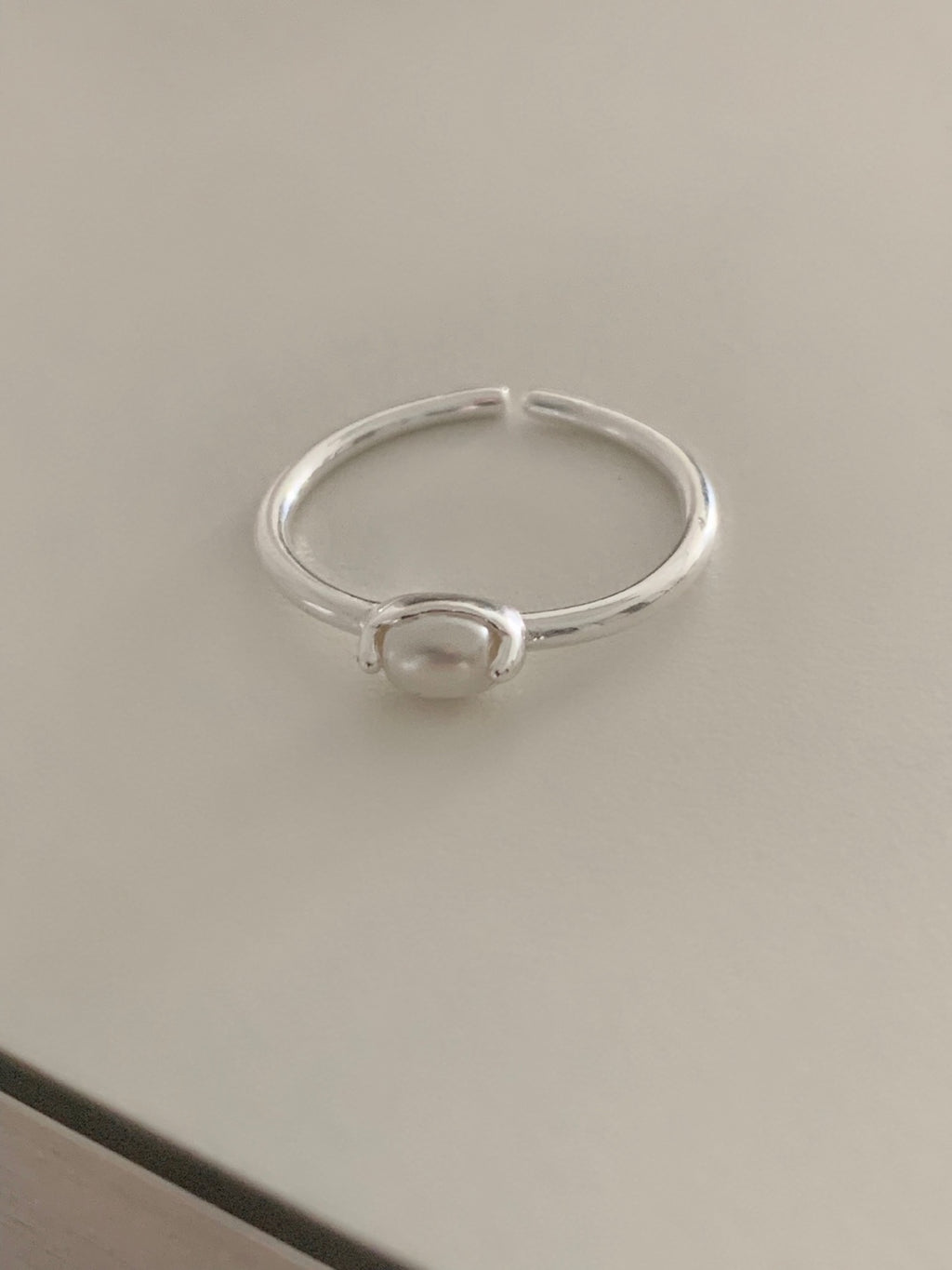 [925silver] simple pearl open ring