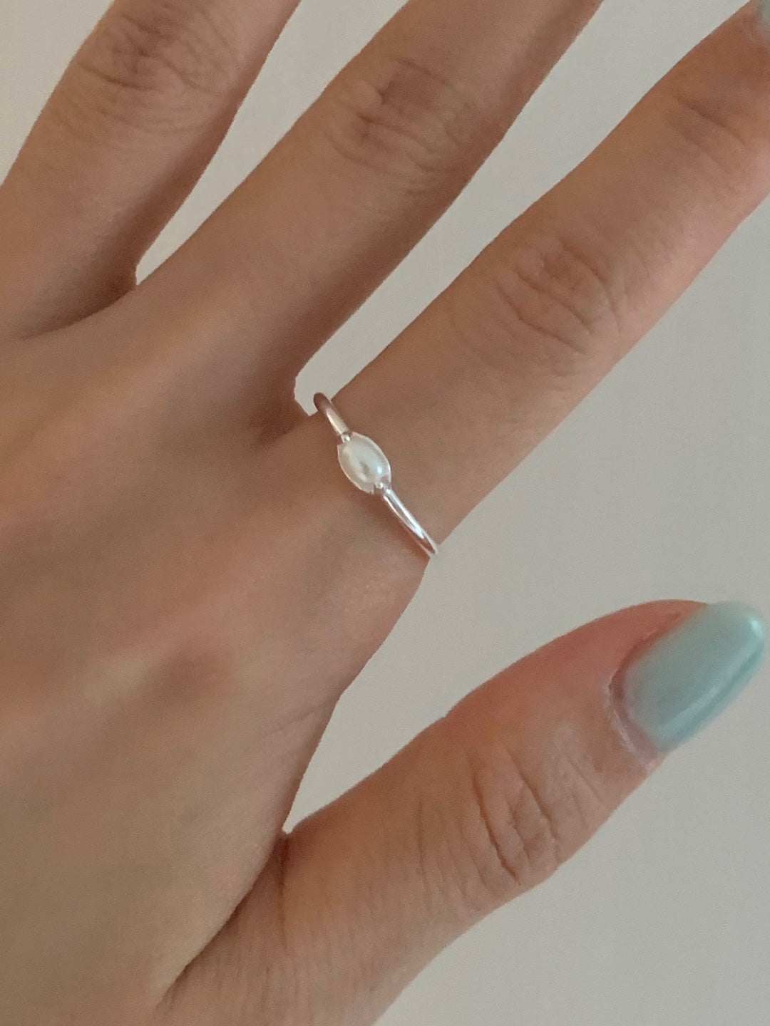 [925silver] simple pearl open ring