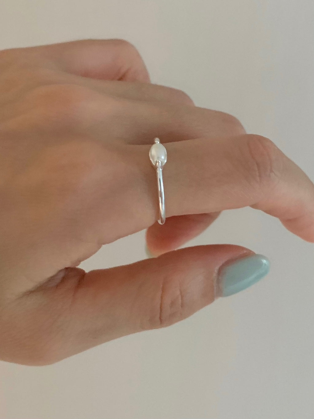 [925silver] simple pearl open ring