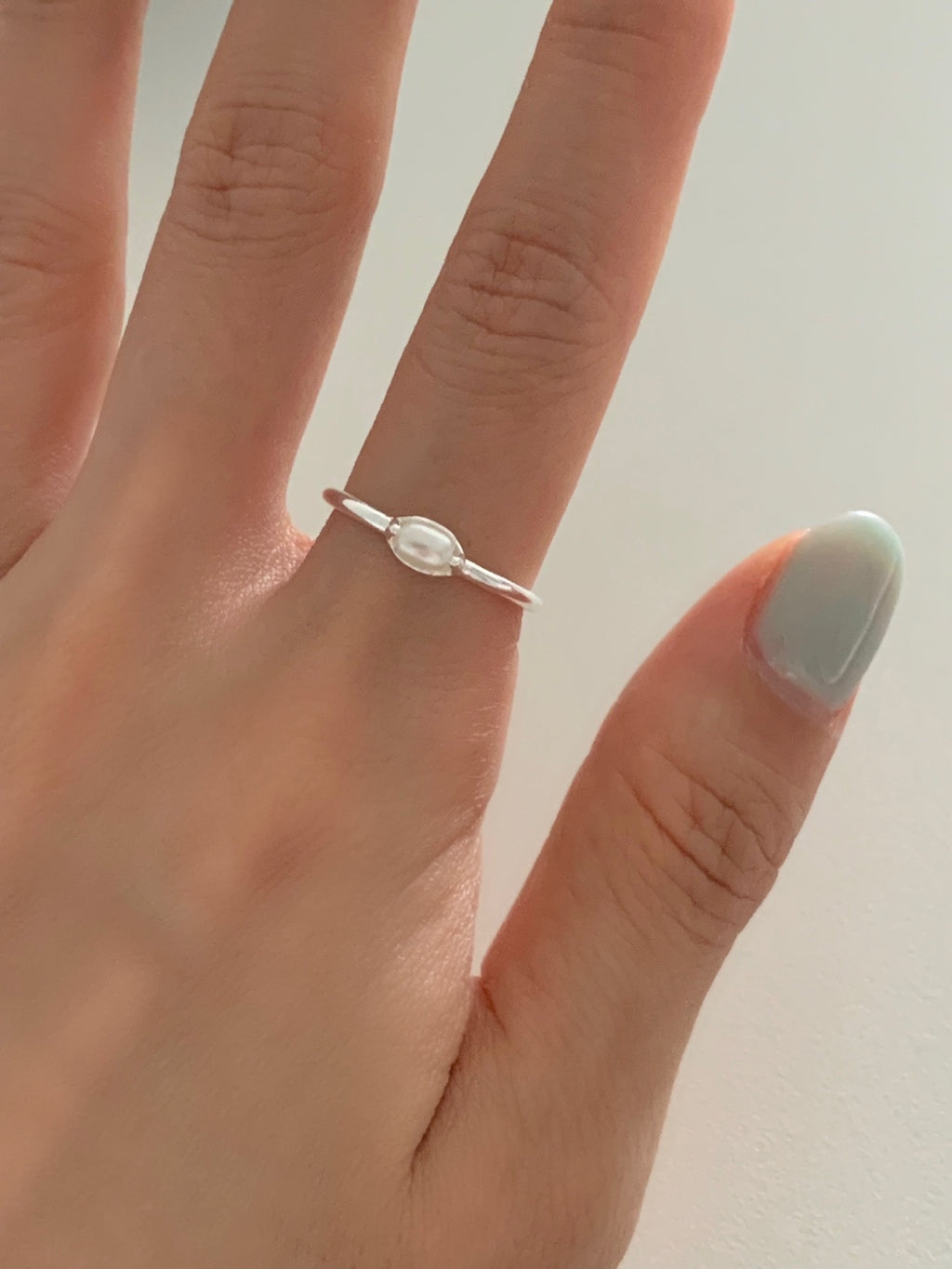 [925silver] simple pearl open ring