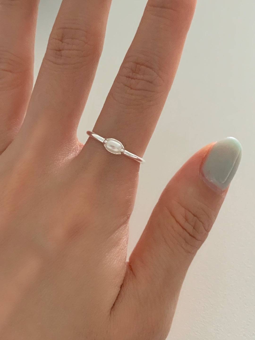 [925silver] simple pearl open ring