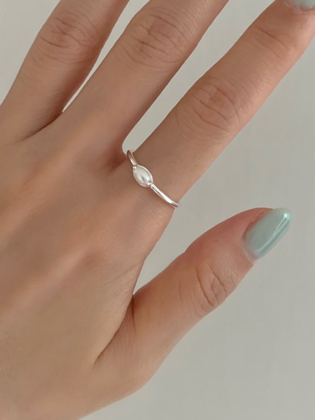 [925silver] simple pearl open ring