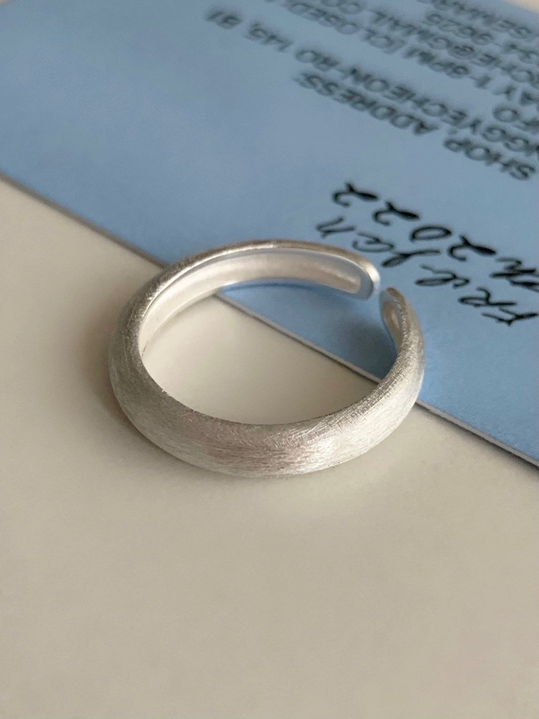 [925silver] matte simple open ring