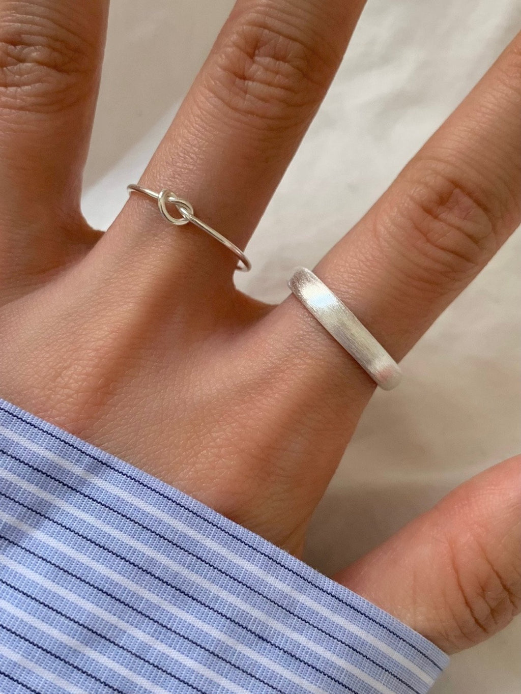 [925silver] matte simple open ring