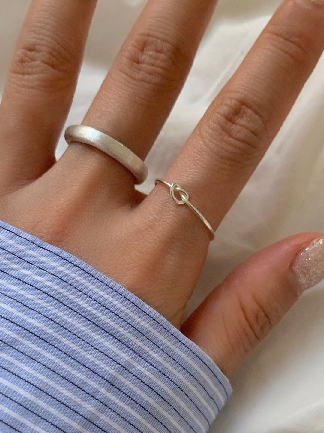 [925silver] matte simple open ring