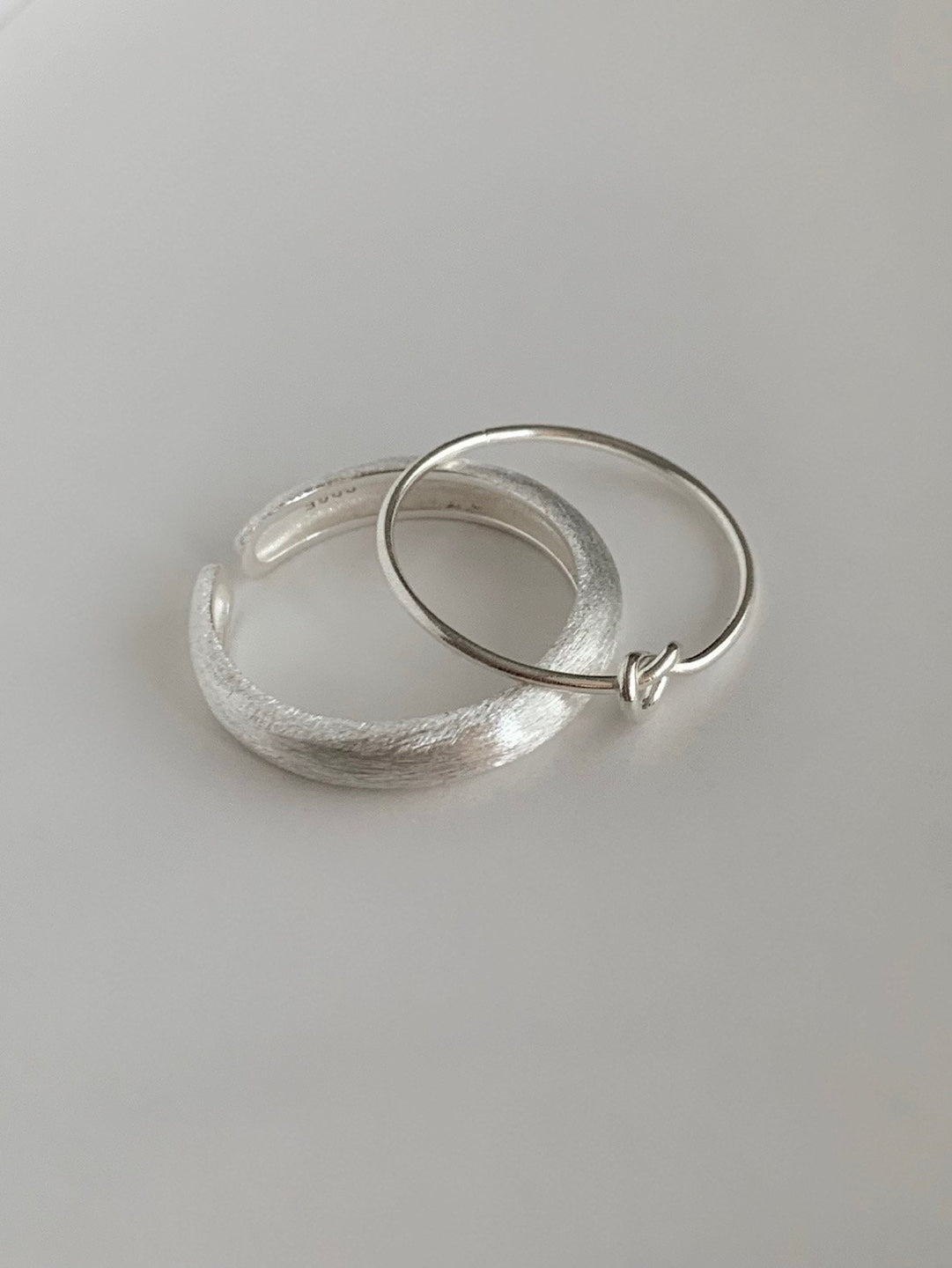 [925silver] matte simple open ring