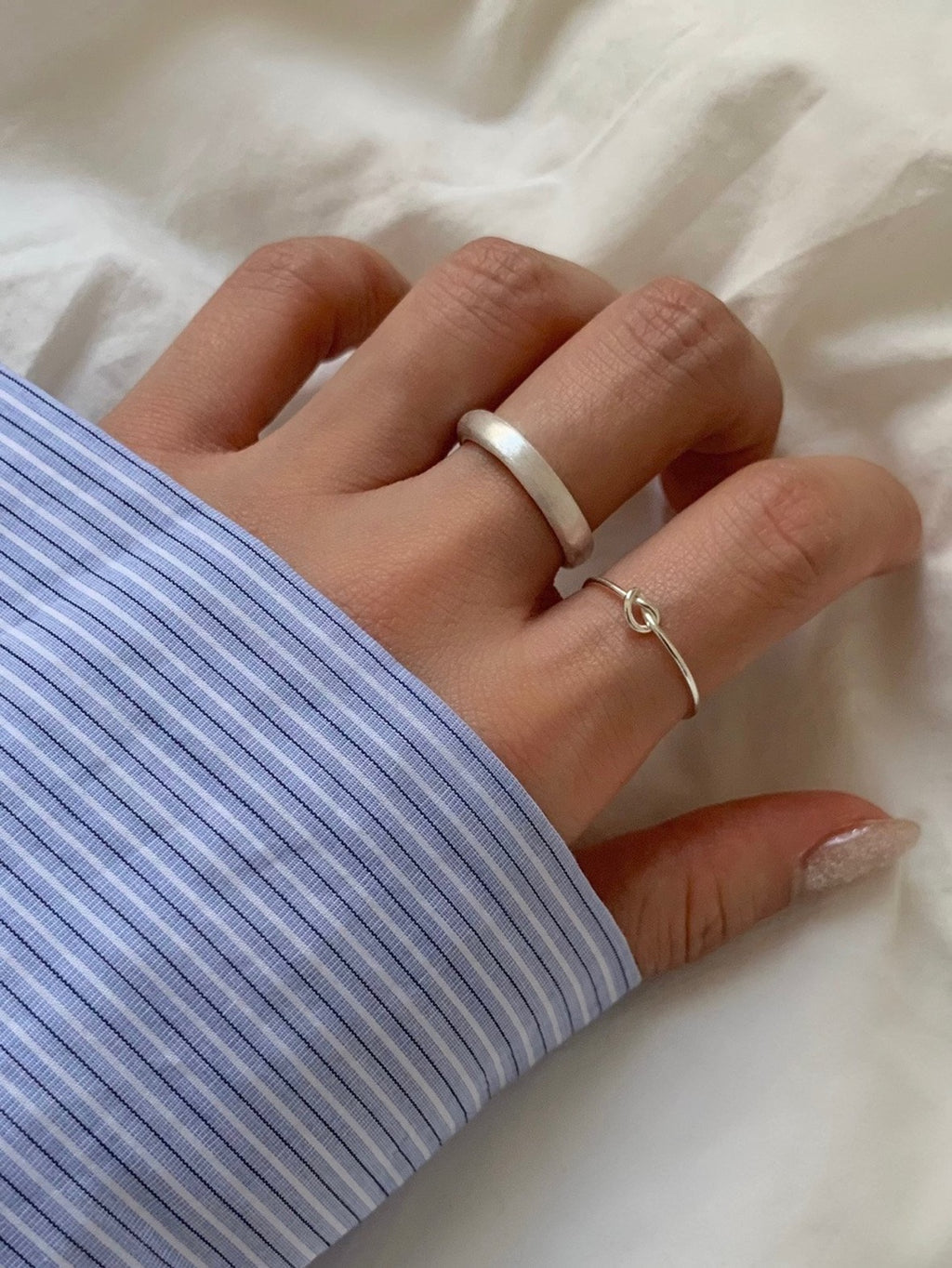 [925silver] matte simple open ring
