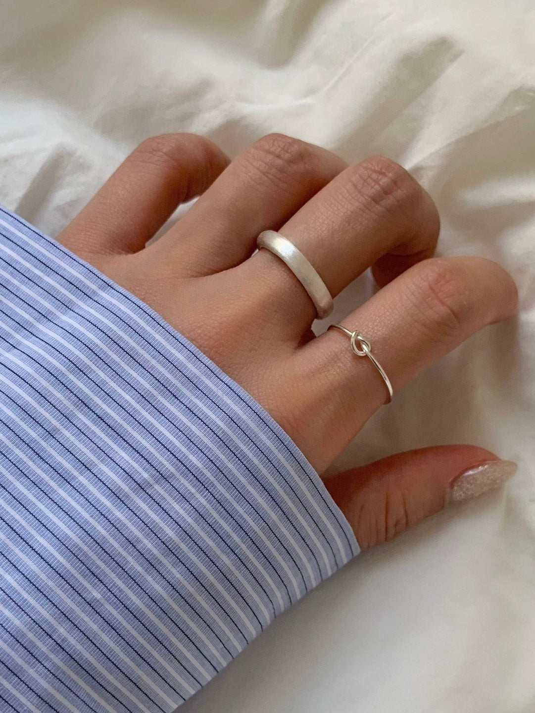 [925silver] matte simple open ring