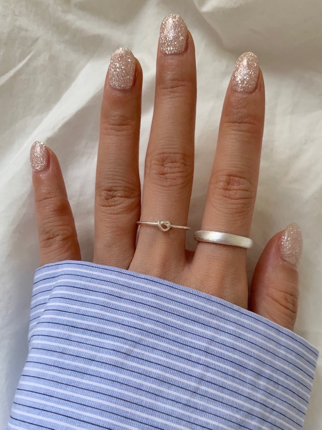 [925silver] matte simple open ring