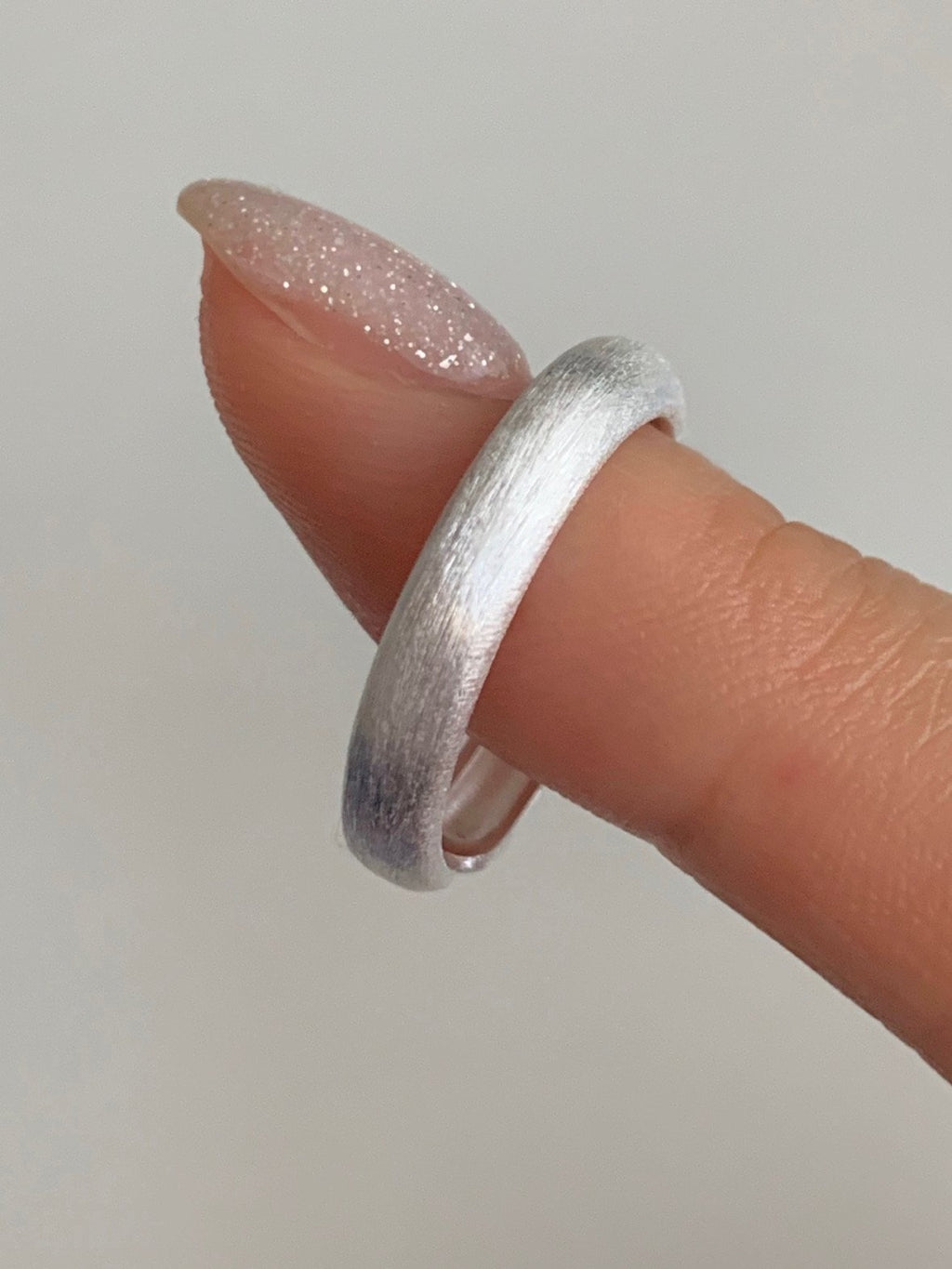 [925silver] matte simple open ring