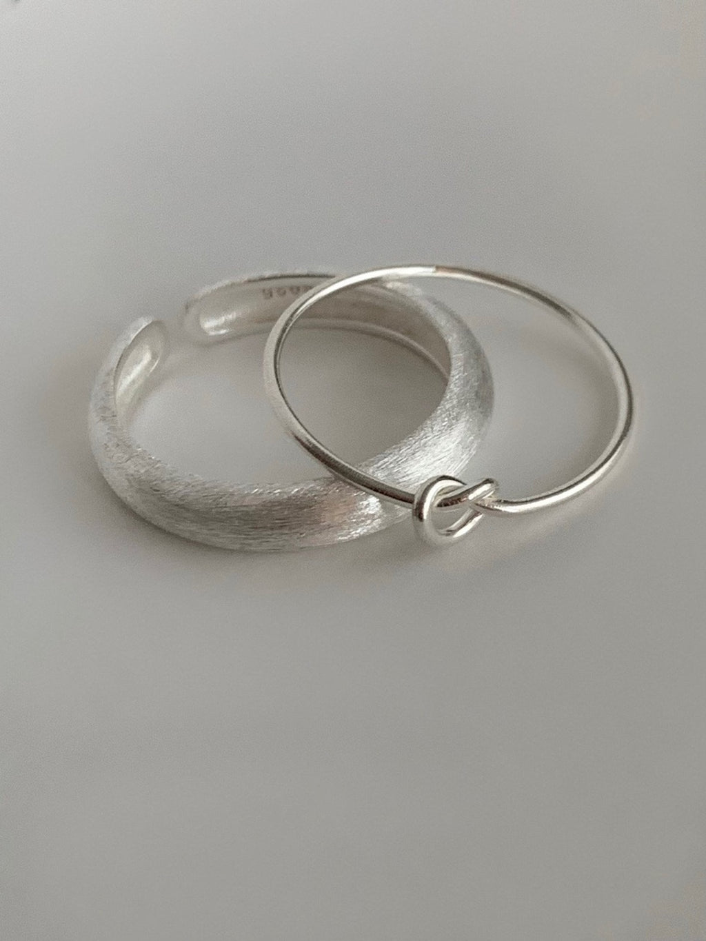 [925silver] matte simple open ring