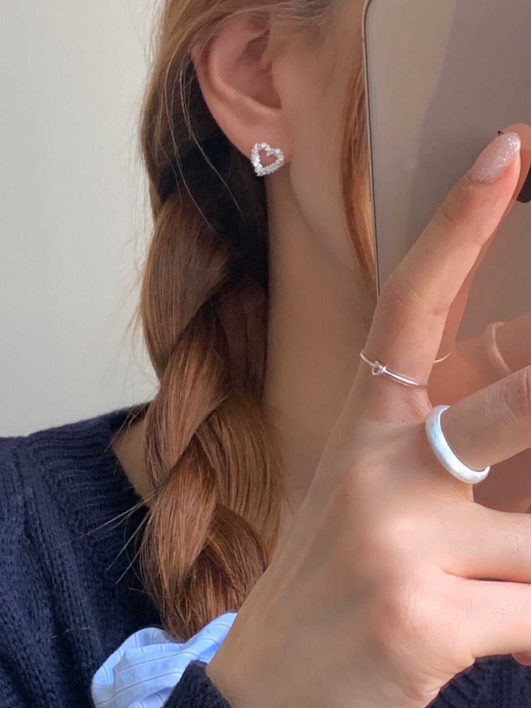 [925silver] matte simple open ring