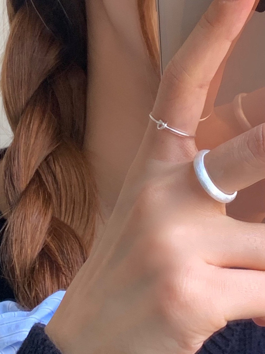 [925silver] matte simple open ring