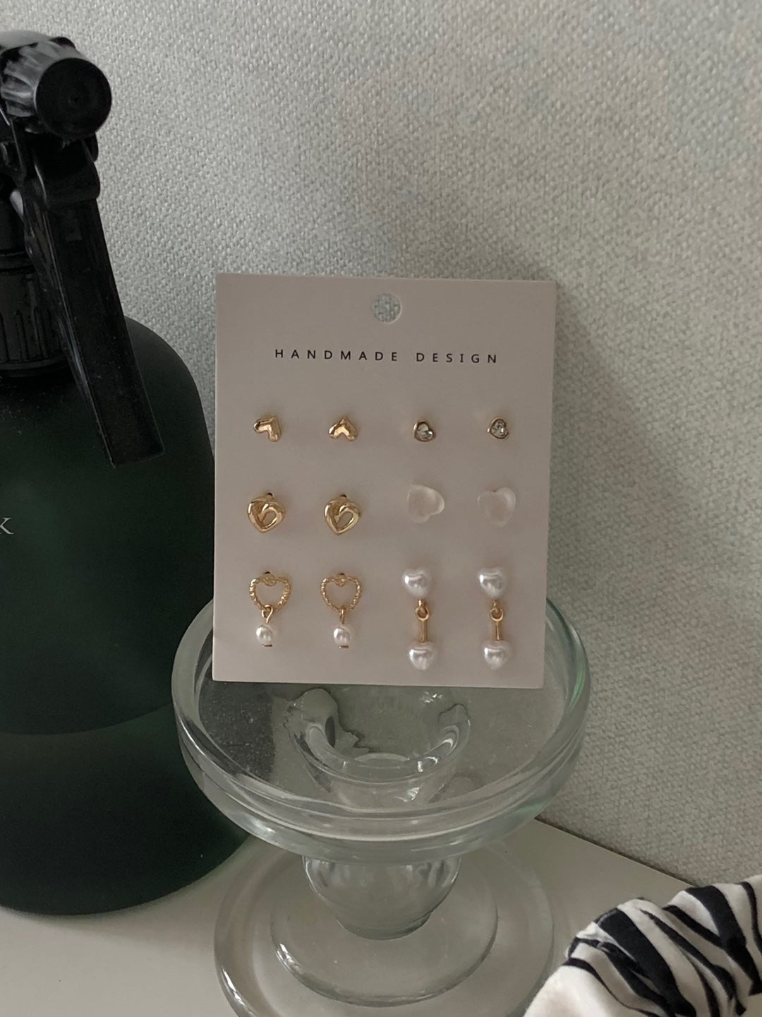 6-in-1 mini hearts earrings set