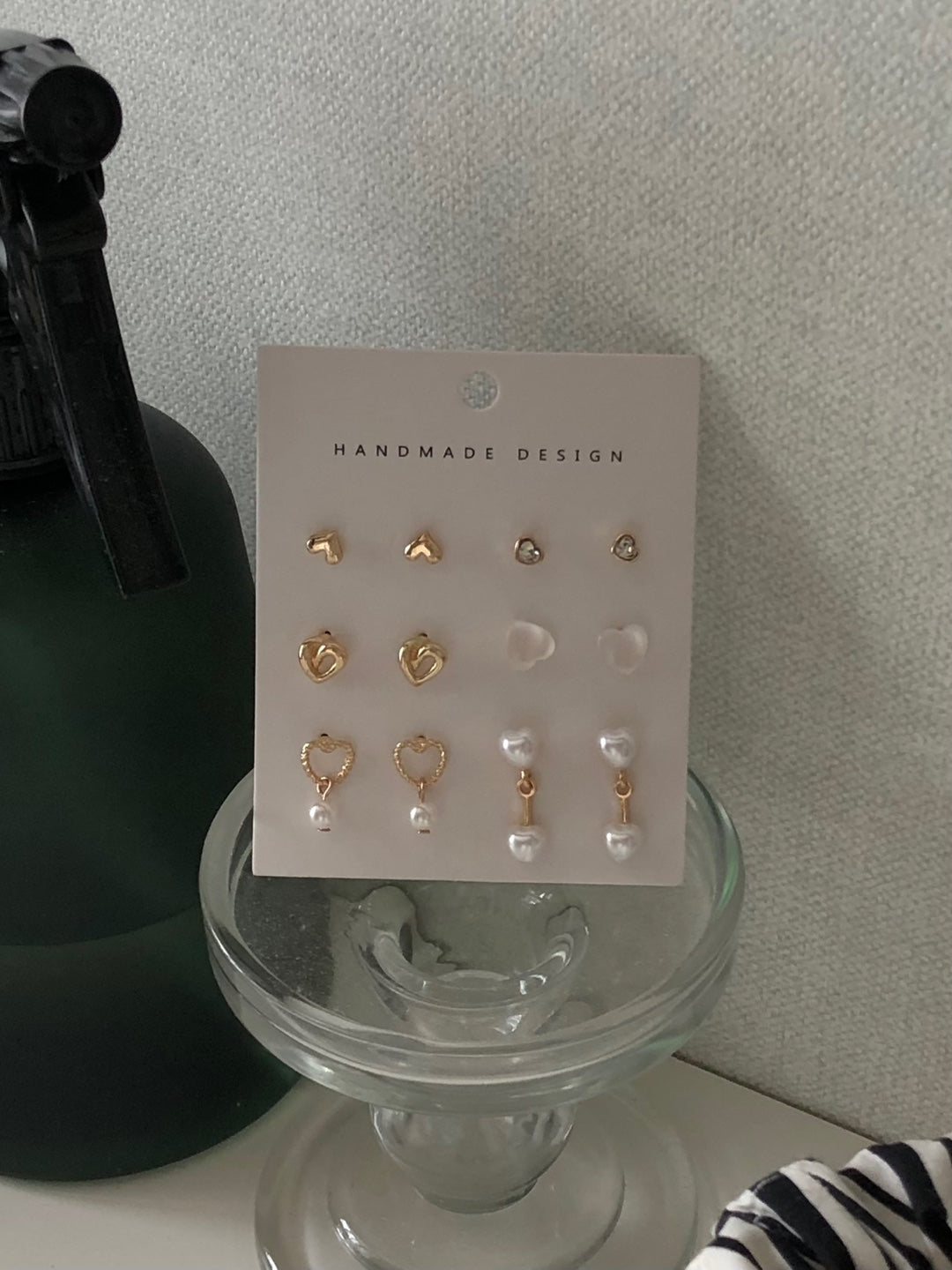 6-in-1 mini hearts earrings set