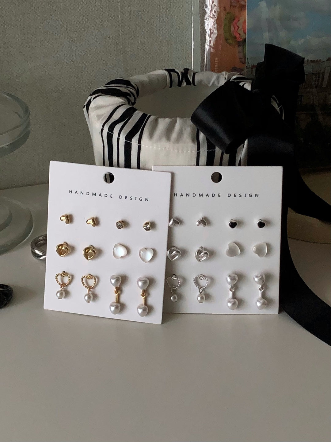 6-in-1 mini hearts earrings set