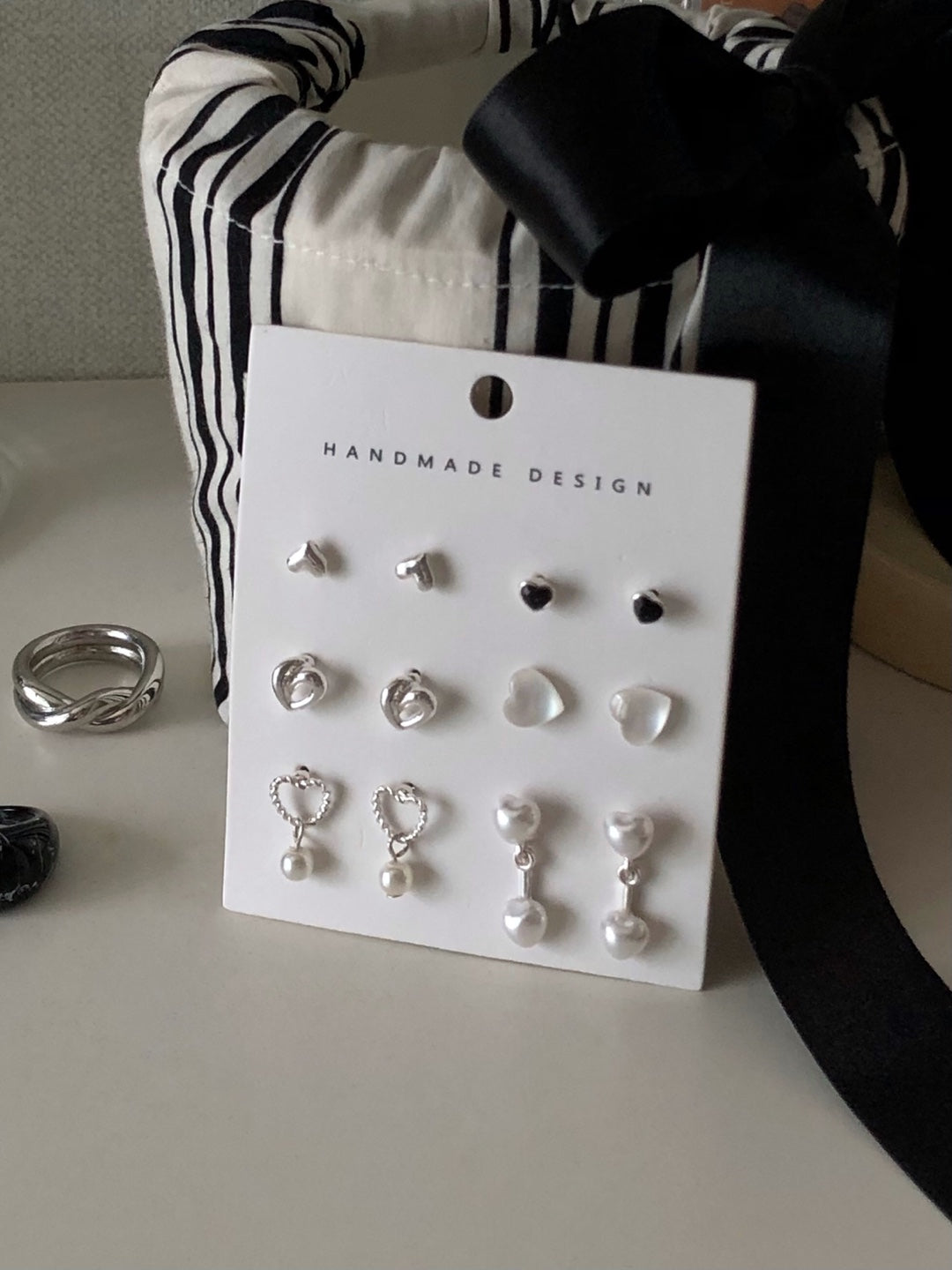 6-in-1 mini hearts earrings set