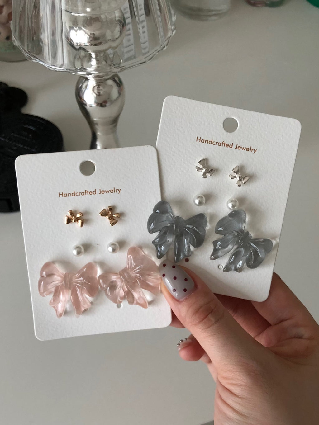 3-in-1 ribbon earrings set