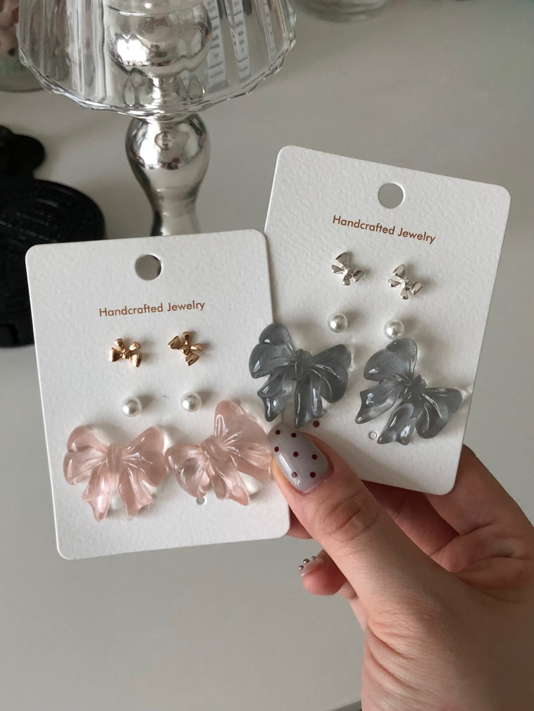 3-in-1 ribbon earrings set