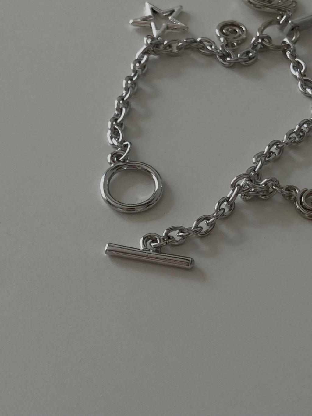 toggle bar angel wing chain bracelet