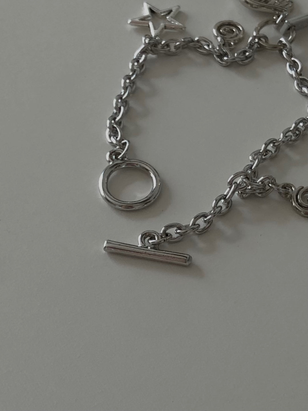 toggle bar angel wing chain bracelet