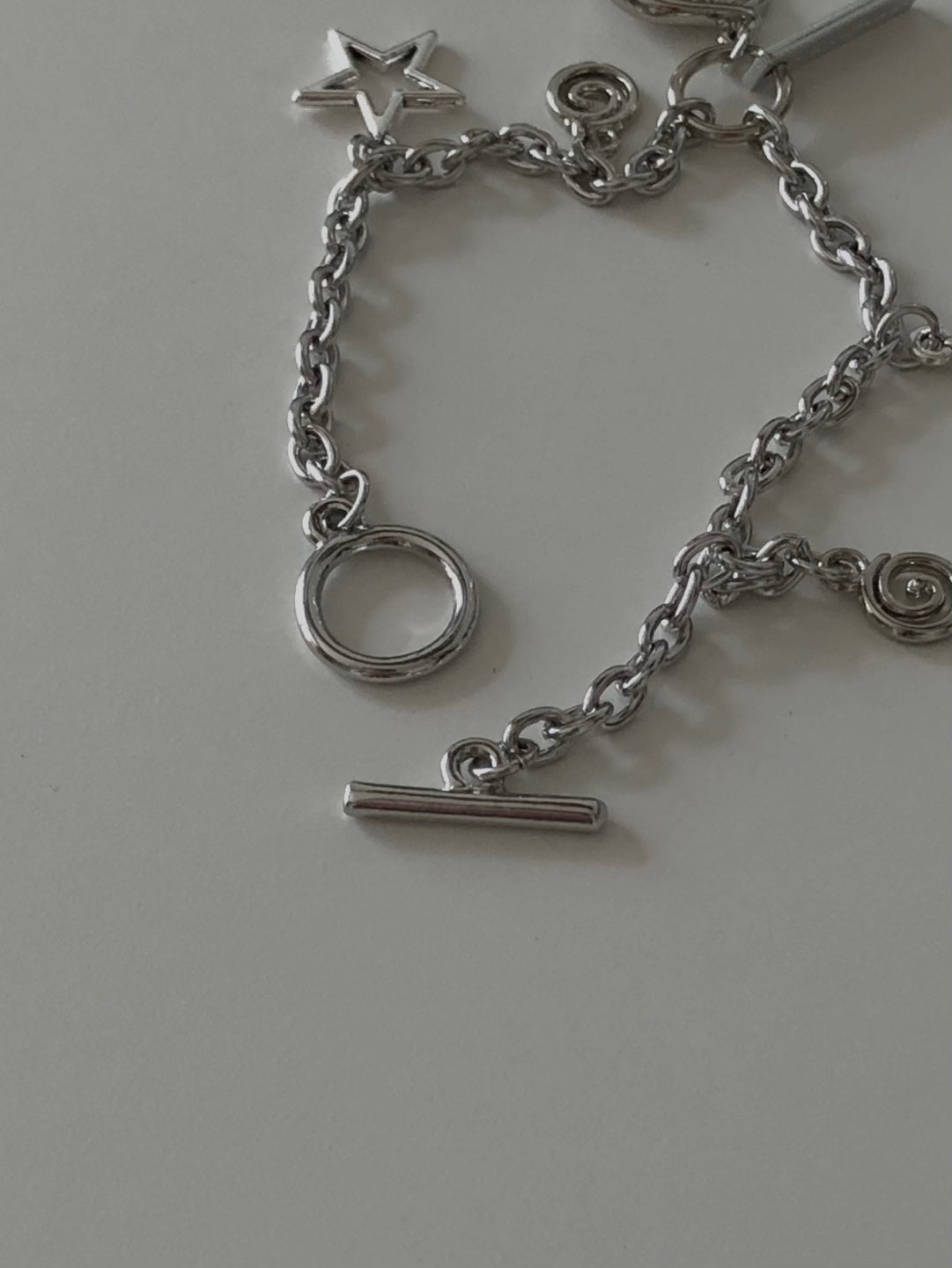 toggle bar angel wing chain bracelet