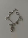toggle bar angel wing chain bracelet