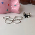 6-in-1 flower layered ring set