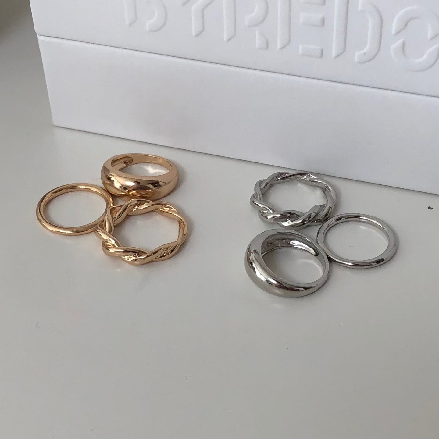 3-in-1 basic twisted bold layered ring