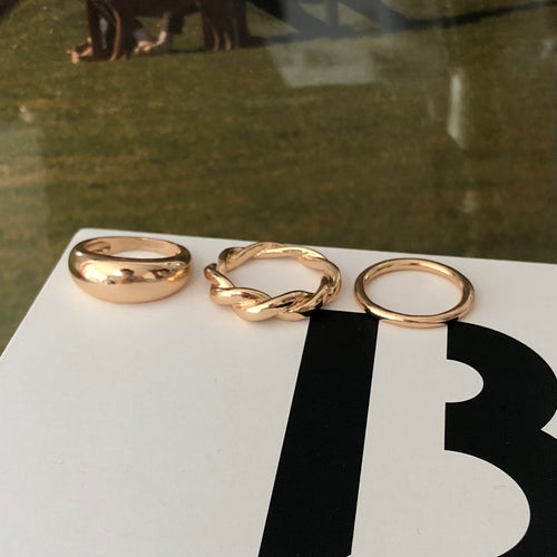3-in-1 basic twisted bold layered ring