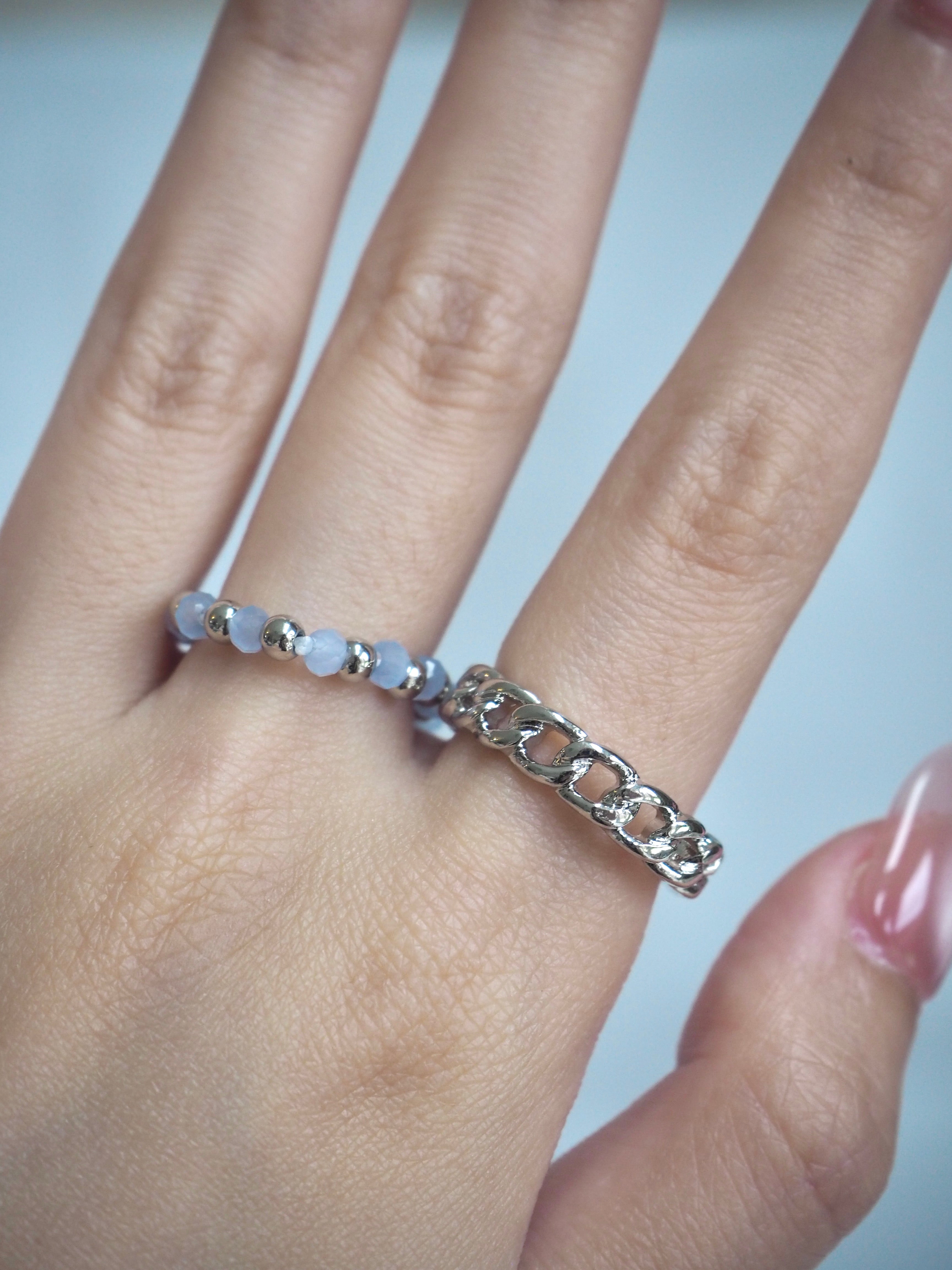 6-in-1 beaded chain ring set