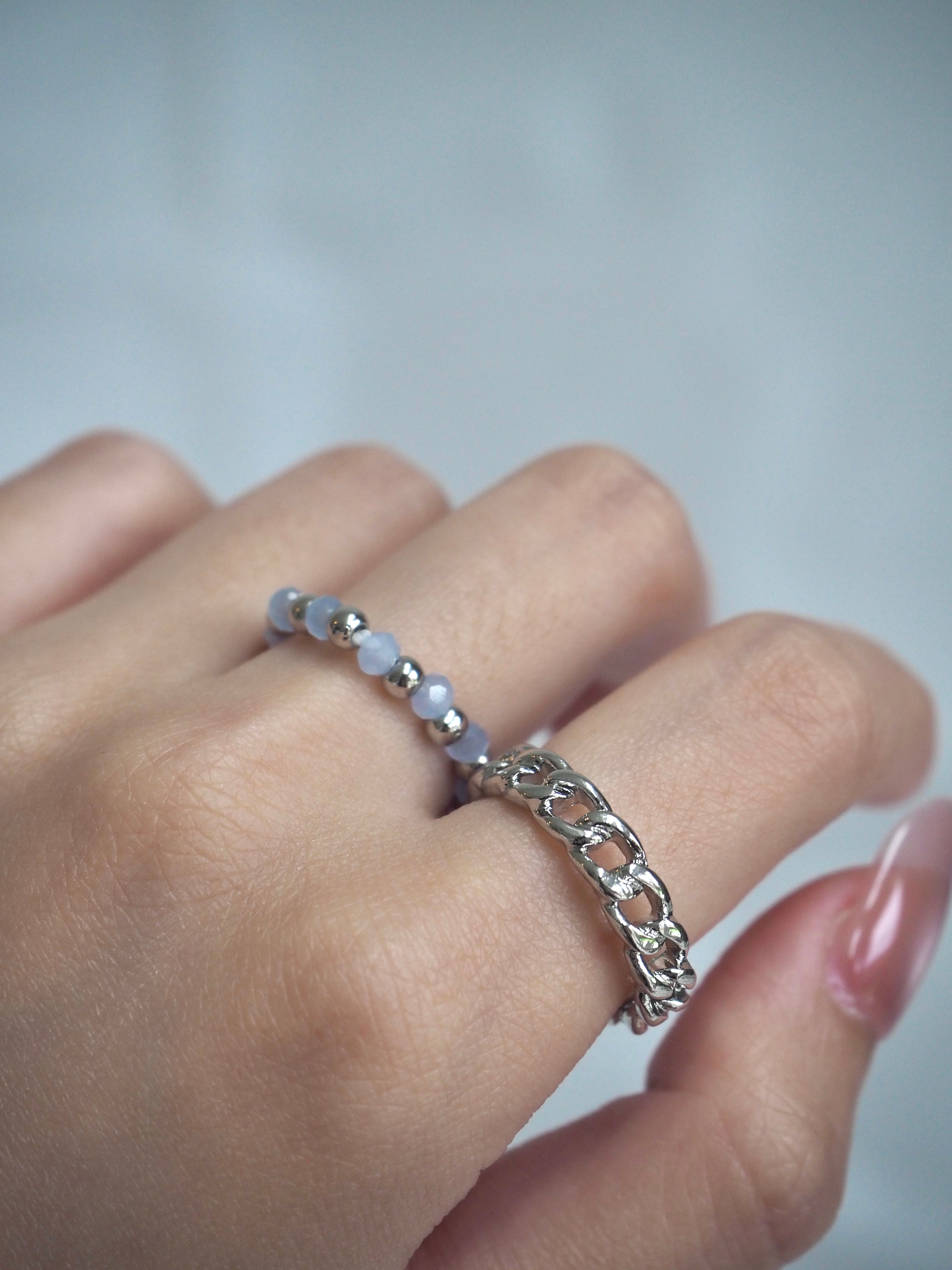 6-in-1 beaded chain ring set