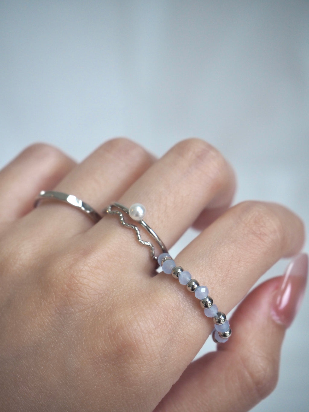 6-in-1 beaded chain ring set