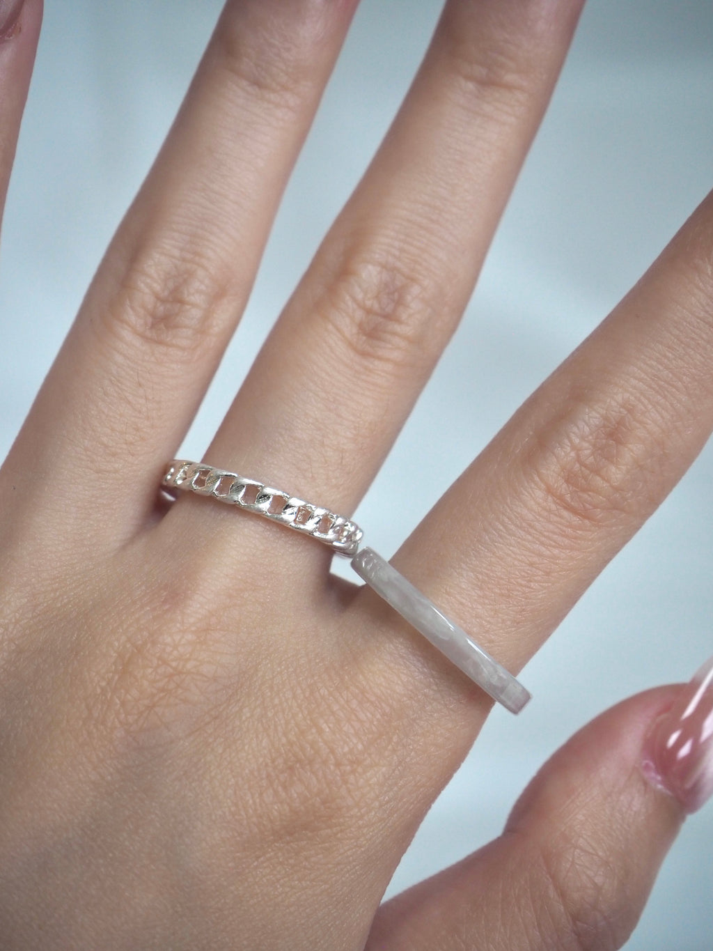 7-in-1 acrylic layered ring set