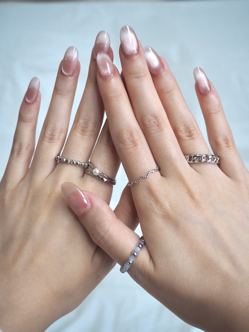 6-in-1 beaded chain ring set