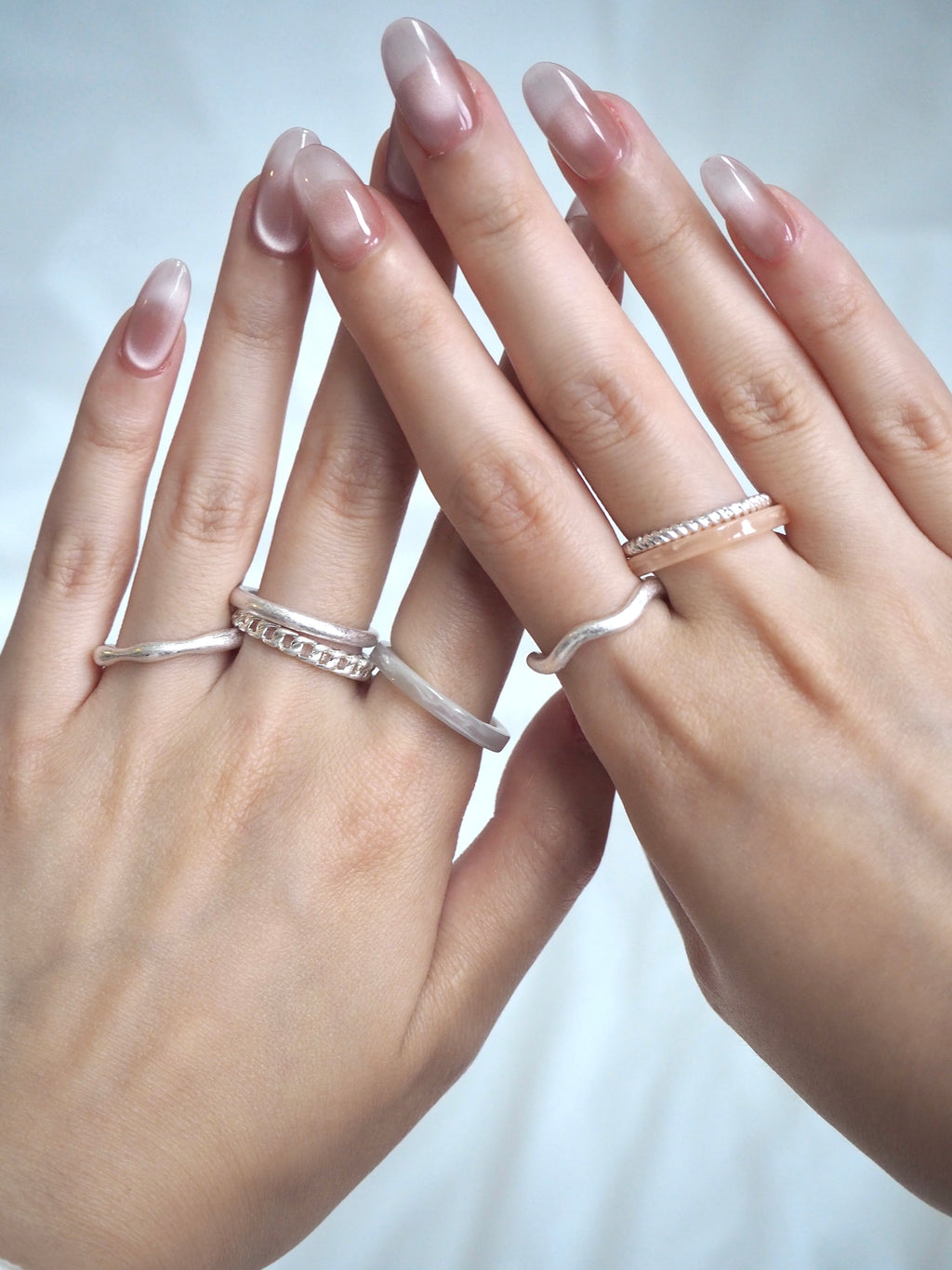 7-in-1 acrylic layered ring set