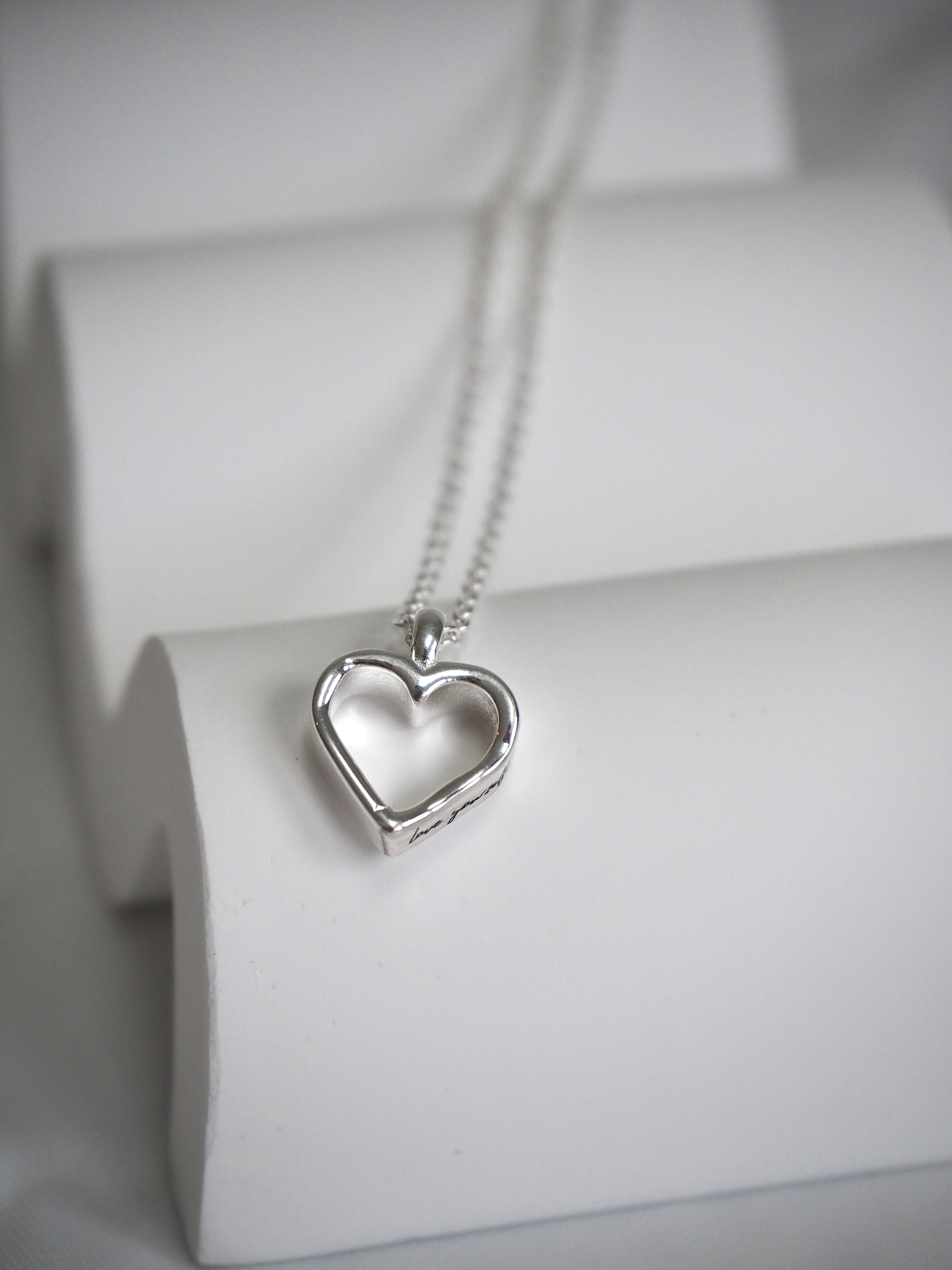 [surgical steel] "love yourself" heart necklace