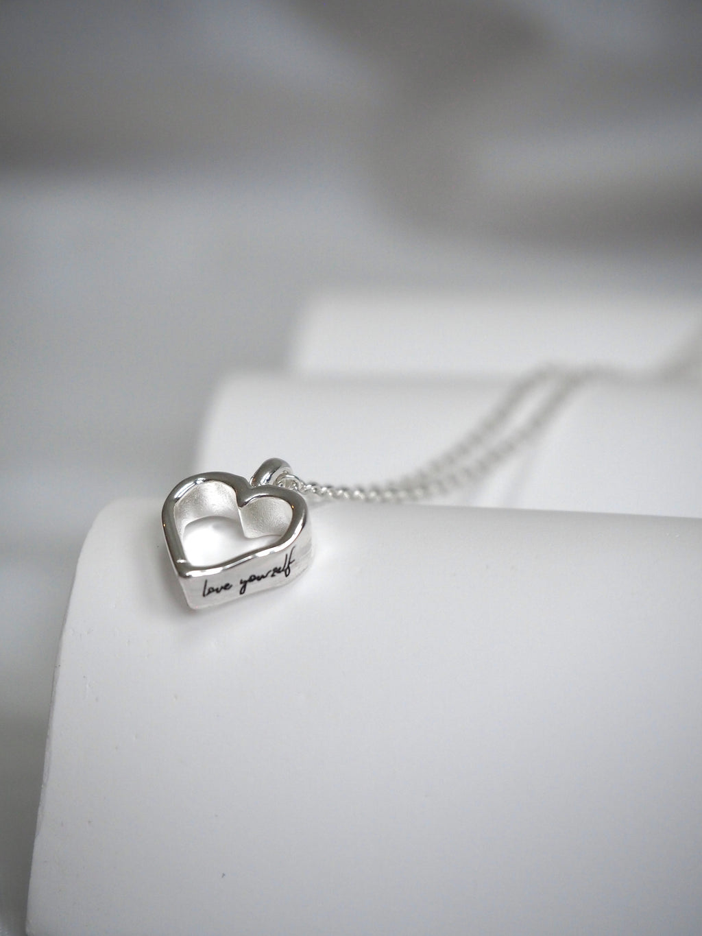 [surgical steel] "love yourself" heart necklace