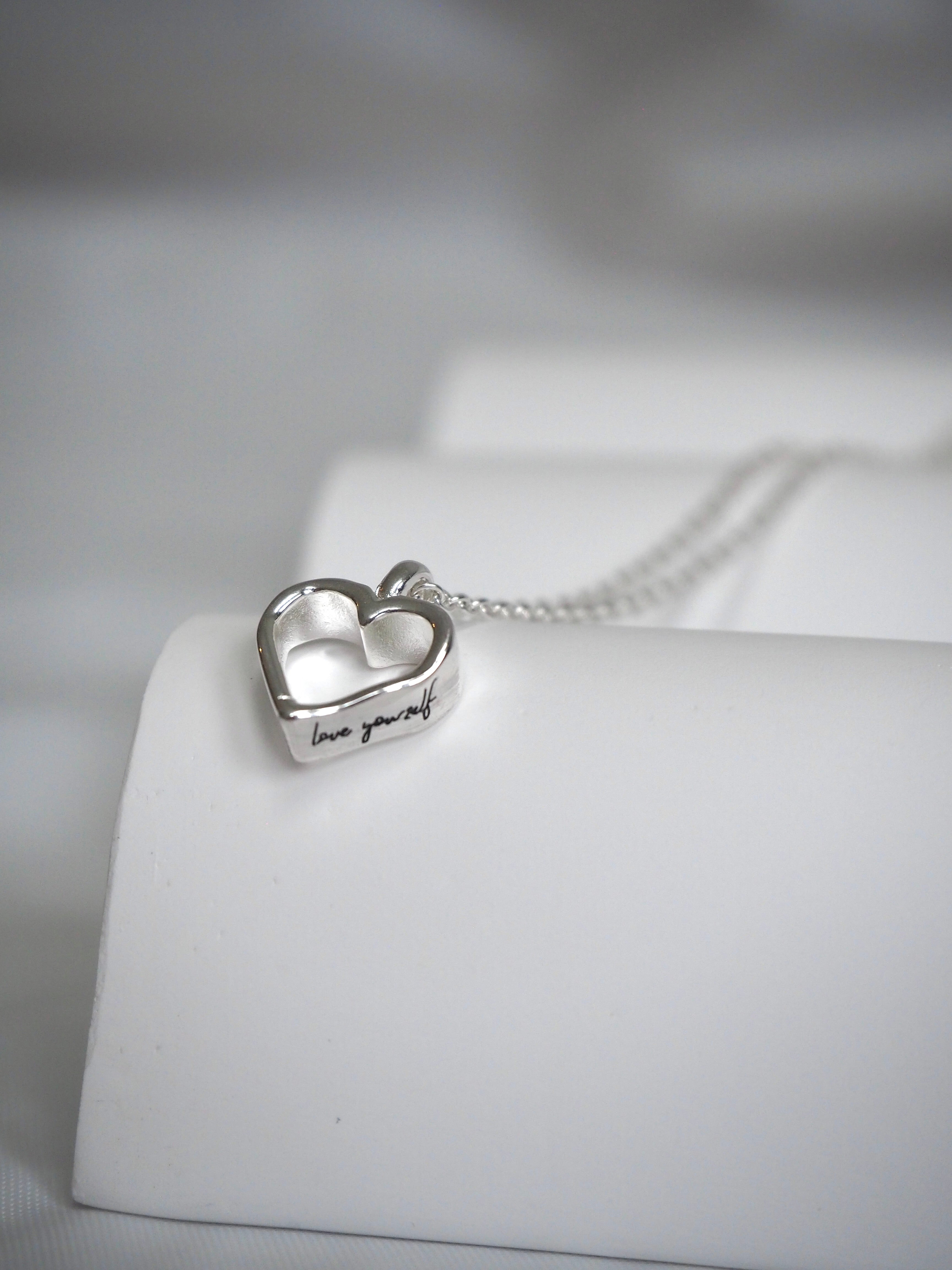 [surgical steel] "love yourself" heart necklace