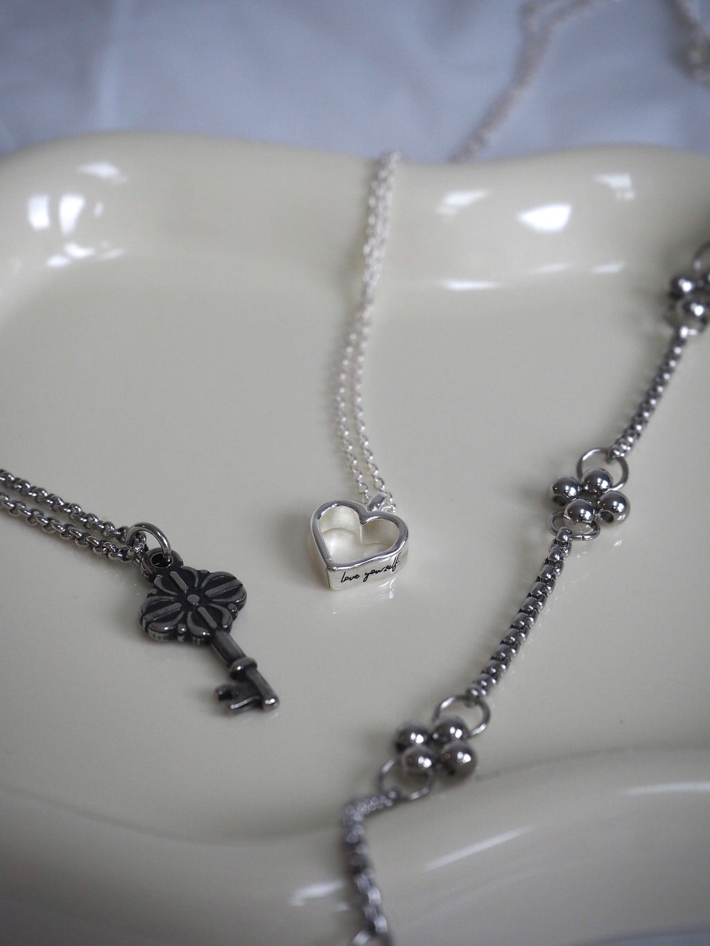 [surgical steel] "love yourself" heart necklace